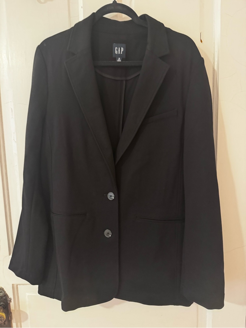 GAP Black Women's Single-Breasted Notch Lapel Blazer